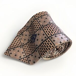 xAndrini‎ Brown Tanish Abstract Geometric Tie  Polyester -Kosins Clothes